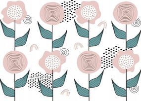 Flizelin fotótapéta Virágok Pasztell Minták Vidám design 350x250 +ragasztó