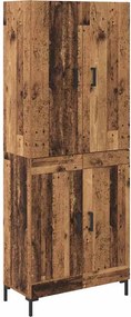 vidaXL Magasfiú Falra szerelhető Öreg fa 69,5 x 34 x 180 cm Faanyag
