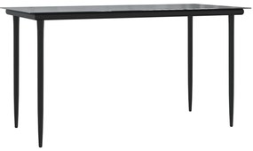 2 részes szürke polyrattan kerti étkezőgarnitúra párnákkal