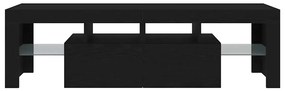 fekete tölgy szerelt fa TV-szekrény LED-ekkel 140x36,5x40 cm