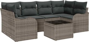 vidaXL Kerti Kanapé Szett Szürke 55 x 55 x 37 cm polirattan