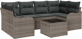 vidaXL Kerti Kanapé Szett Szürke 55 x 55 x 37 cm polirattan