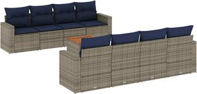 vidaXL 9 részes szürke polyrattan kerti ülőgarnitúra párnával