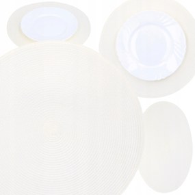 Asztalvédő szőnyeg tányéralátét 38 cm fehér kerek