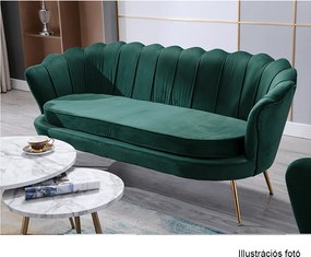 Pad Art-deco stílusban, smaragd Velvet anyag/gold króm-arany, NOBLIN
