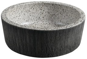 Sapho - PRIORI pultba szerelhető mosdó, átmérő 41 cm, fehér/szürke