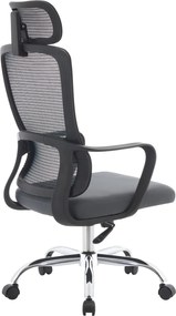 Irodai szék, fekete/szürke/króm, teherbírás 150 kg, RANDY