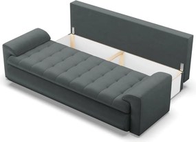 Tokio kanapéágy, bársony, szürke