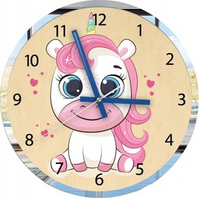 Unikornis mintás falióra Akril Unikornis Kerettel Kerek