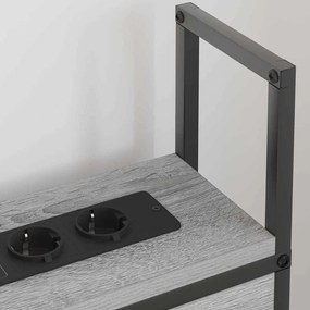 Tárolós Fejtámla Töltő Állomással Szürke sonoma 80 cm Faanyag