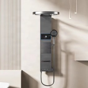 Zuhanypanel ELITE EDITION BSE1424 LED-világítással és masszázsfúvókákkal, többféle színváltozatban — Gunmetal szürke