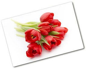 Üveg vágódeszka Piros tulipánok pl-ko-80x52-f-99817079
