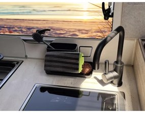 WENKO 55078100 - Konyhai rendszerező BLACK OUTDOOR KITCHEN 21x12 cm rozsdamentes acél/fekete