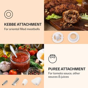 Klarstein Mighty Mince 500, elektromos húsdaráló, 1361 W, 3 perforált acéltárcsával