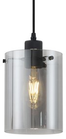 Modern fekete spotlámpa füstüveggel 1 fázisú sínrendszerhez - Iconic Dome