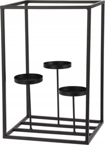 Gyertyatartó fém fekete díszes 36 cm