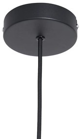 Japandi függőlámpa barna színben, szöveternyővel, 50 cm - Plu