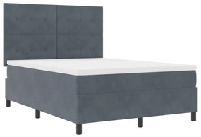 vidaXL Boxspring Ágy Matracokkal Sötétszürke 160x200 cm Bársony
