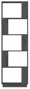 szürke tömör fenyőfa könyvszekrény/térelválasztó 51x25x163,5 cm