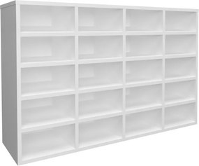 Tisso 20 polcos cipősszekrény, Fehér, 104 x 30 x 68 cm