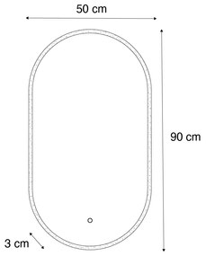 Modern fürdőszobai tükör LED-del és érintős dimmerrel - Bouwina