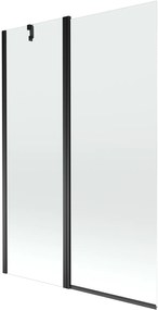 Mexen Flip Kádparaván 1 részes 120 x 150 cm,  átlátszó nano, fekete - 894-120-101-70-00 Kádparaván