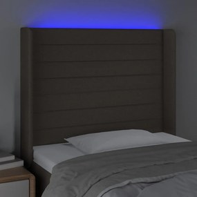 tópszínű szövet LED-es fejtámla 103x16x118/128 cm
