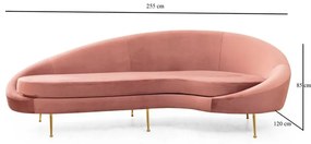 3 személyes kanapé Eses Jobbos - Pink