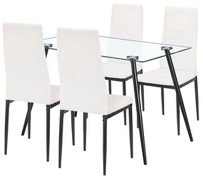 Nash 4+1 étkező garnitúra fehér-fekete