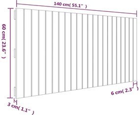 tömör fenyőfa fali fejtámla 140x3x60 cm