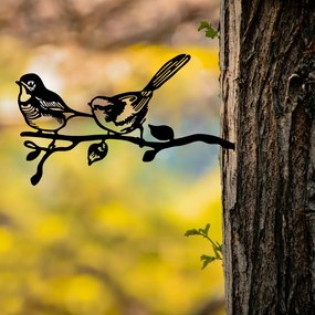 Bird fém kerti dísztárgy, fekete, 50×26 cm