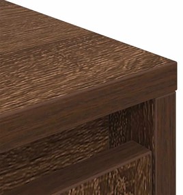 barna tölgy szerelt fa szekrény fiókkal 55,5x34x119,5 cm