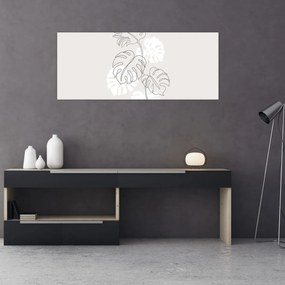 Kép - Vonalkép monstera N⁰3 (120x50 cm)