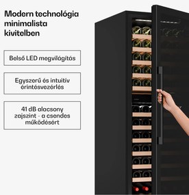 Klarstein Velaire pult alatti borhűtő, modern, elegáns, UV-védelem, Kétzónás, 122 palack