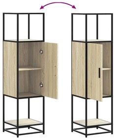 Highboard sonoma tölgy 35,5x35x139 cm gépelt fa és fém