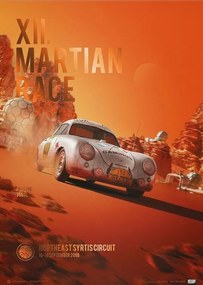 Művészeti nyomat Porsche 356 SL - Future - XII. Martian Race - 2096, Automobilist