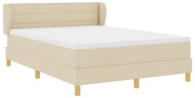 Boxspring Ágy Matraccal - Krém, 140x190 cm, Szövet