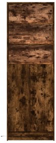 füstös tölgy szerelt fa magasszekrény LED-ekkel 69x32,5x200 cm