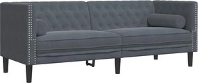 vidaXL Kanapé Sötétszürke 194 x 74,5 x 70,5 cm Bársony