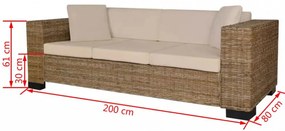 8 darabos háromszemélyes valódi rattan kanapé szett
