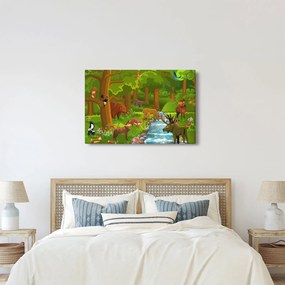 Gyermek kép állatokkal (90x60 cm)
