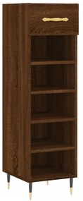 barna tölgyszínű szerelt fa cipősszekrény 30 x 35 x 105 cm
