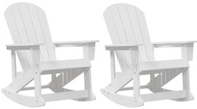 vidaXL Adirondack hintás székek 2 pcs Fehér HDPE