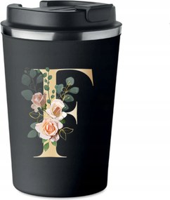 Prémium termo bögre fekete F betűvel, monogrammal Franek KT_136_cz