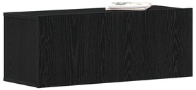 Fekete Tölgy TV Állvány 80x30x30 cm Műanyag Fából készült