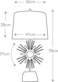Gilded Nola Sun King GN-SUN-KING-TL Asztali lámpa 1x100W/E27
