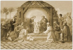 Poszterek 200x135 Szépia színű jászol