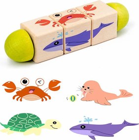 Állatos mini kirakós hengerek Montessori fajáték