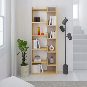 Modern könyvespolc Houseland Oppa natúr tölgy/moka