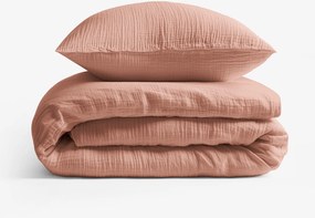 Goldea muszlin ágyneműhuzat – barack színű 240 x 220 és 2db 70 x 90 cm